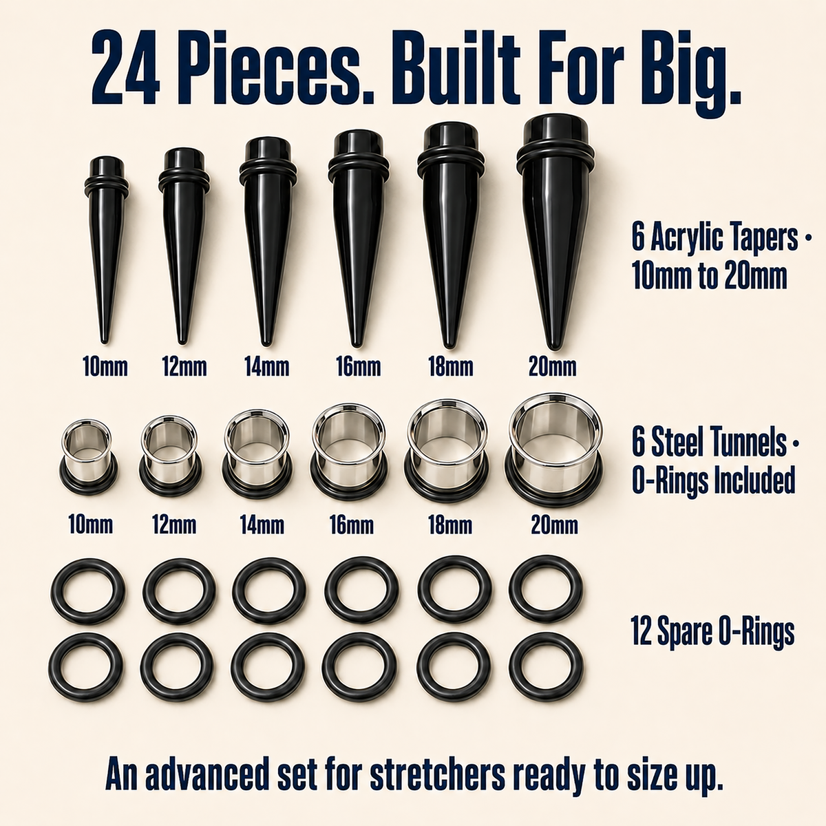 24PC Ear Stretching Kit (00G-20 mm) image 4