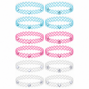 BodyJ4You 12PC Colorful Tattoo Choker Necklace Set - 90s Stretch Chokers image 1