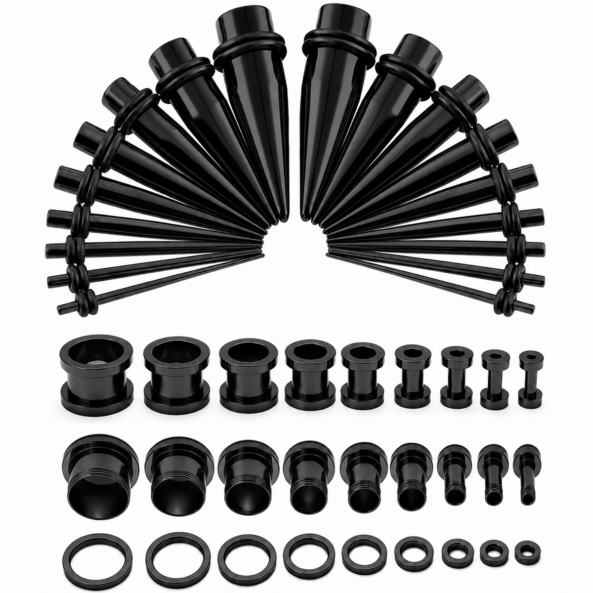 BodyJ4You 36PC Ear Stretching Kit 14G-00G - Stainless Steel image 1