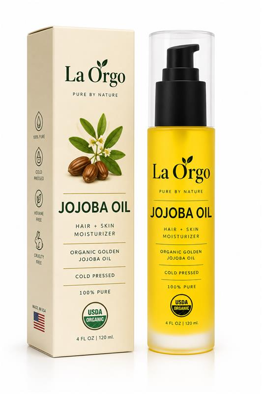 La Orgo organic jojoba oil 4 oz with carton