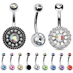 12 Pieces Belly Button Ring Curved Barbell Piercing Jewelry Gift Box