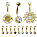 12 Pieces Belly Button Ring Curved Barbell Piercing Jewelry Gift Box