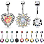 12 Pieces Belly Button Ring Curved Barbell Piercing Jewelry Gift Box