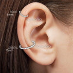 Piercing Ring 14G 16G 18G Hinged Clicker Hoop Implant Grade Titanium CZ Gem Nose Septum Tragus Daith Ear