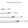 10PC Piercing Needles Hollow Surgical Steel 10G 12G 13G 14G 16G 18G 20G Ear Nose Belly - BodyJ4you