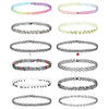 12PC Choker Necklace Set Colorful Flowers Stretch Elastic - BodyJ4you