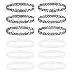 12PC Choker Necklace Set Henna Tattoo Stretch Elastic Jewelry - BodyJ4you