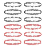 12PC Choker Necklace Set Henna Tattoo Stretch Elastic Jewelry - BodyJ4you