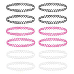 12PC Choker Necklace Set Henna Tattoo Stretch Elastic Jewelry - BodyJ4you
