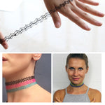 12PC Choker Necklace Set Henna Tattoo Stretch Elastic Jewelry - BodyJ4you