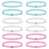 12PC Tattoo Choker Necklace Set - 90s Accessories Women Teen Girls Kids - Flower Charms Rainbow Multicolor Stretchy Jewelry - Summer Style Gift Idea - BodyJ4you