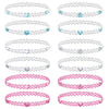 12PC Tattoo Choker Necklace Set - 90s Accessories Women Teen Girls Kids - Flower Charms Rainbow Multicolor Stretchy Jewelry - Summer Style Gift Idea - BodyJ4you