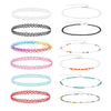 12PC Tattoo Choker Necklace Set - 90s Accessories Women Teen Girls Kids - Flower Charms Rainbow Multicolor Stretchy Jewelry - Summer Style Gift Idea - BodyJ4you