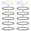 12PC Tattoo Choker Necklace Set - 90s Accessories Women Teen Girls Kids - Flower Charms Rainbow Multicolor Stretchy Jewelry - Summer Style Gift Idea - BodyJ4you