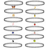 12PC Tattoo Choker Necklace Set - 90s Accessories Women Teen Girls Kids - Flower Charms Rainbow Multicolor Stretchy Jewelry - Summer Style Gift Idea - BodyJ4you