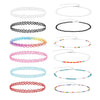 12PC Tattoo Choker Necklace Set - 90s Accessories Women Teen Girls Kids - Vibrant Rainbow Neon Multicolor Stretchy Jewelry - Summer Style Gift Idea - BodyJ4you