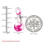 15-100PC Belly Button Rings Banana Barbells 14G Steel Flexible Bar Mix Color Body Jewelry - BodyJ4you