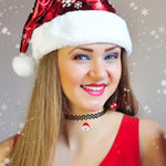 BodyJ4You 12PC Choker Necklace Christmas Tree Santa Claus Hat Holiday Pendant Black Henna Tattoo Stretch