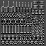 156PC Body Piercing Kit Aftercare Saline Spray | Belly Ring Nose Septum Tragus Ear Cartilage Industrial | Horseshoe Ring Hoop Barbell Stud Spike | 14G 16G 18G 20G | Stainless Steel Lot - BodyJ4you