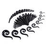54PC Gauges Kit Ear Stretching 14G-00G Acrylic Hanger Tapers Plugs Body Piercing Set