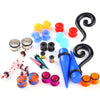 18PC Random Mix Gauges 14G-20mm Assorted Plug Tunnel Taper Steel Acrylic Silicone Expander - BodyJ4you