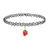 BodyJ4You 2PC Tattoo Choker Necklace Set - 90s Accessories Women Teen Girls Kids - Big Strawberry Pendant Charm - Summer Style Gift Idea