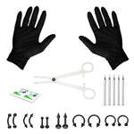 20PC Pro Piercing Kit BCR CBR Labret Tragus Nipple Nose Lip 16G Steel Jewelry - BodyJ4you