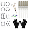 20PC Pro Piercing Kit BCR CBR Labret Tragus Nipple Nose Lip 16G Steel Jewelry - BodyJ4you