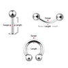 20PC Pro Piercing Kit BCR CBR Labret Tragus Nipple Nose Lip 16G Steel Jewelry - BodyJ4you