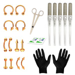20PC Pro Piercing Kit BCR CBR Labret Tragus Nipple Nose Lip 16G Steel Jewelry - BodyJ4you