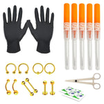 20PC Professional Piercing Kit BCR CBR Labret Belly Nipple Lip Nose 14G Steel Jewelry - BodyJ4you