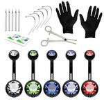 20PC Professional Piercing Kit Multicolor Steel 14G Double CZ Belly Navel Ring Body Piercing Set - BodyJ4you