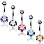 20PC Professional Piercing Kit Multicolor Steel 14G Double CZ Belly Navel Ring Body Piercing Set - BodyJ4you