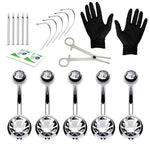 20PC Professional Piercing Kit Multicolor Steel 14G Double CZ Belly Navel Ring Body Piercing Set - BodyJ4you