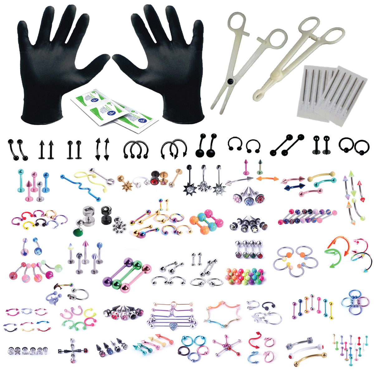 Piercing Box Kit 156PC Body Piercing Kit (14, 16G) – BodyJ4you