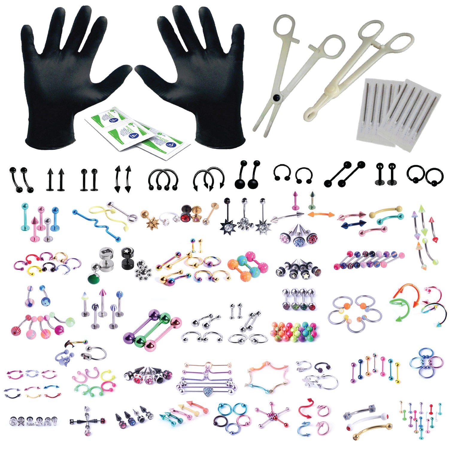 156PC Body Piercing Kit (14, 16G)