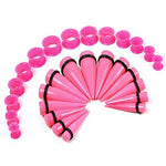 28PC Big Gauges Kit Ear Stretching 00G-22mm Acrylic Taper Silicone Plug Tunnels Piercing - BodyJ4you
