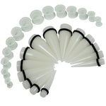 28PC Big Gauges Kit Ear Stretching 00G-22mm Acrylic Taper Silicone Plug Tunnels Piercing - BodyJ4you