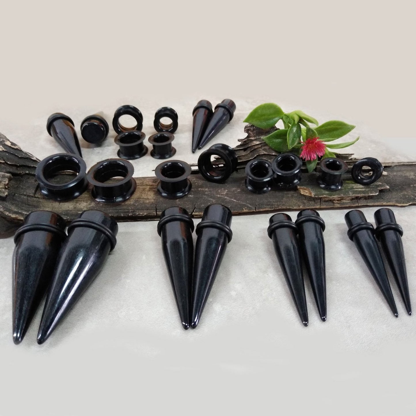 28PC Big Gauges Kit Ear Stretching 00G-22mm Acrylic Taper Silicone Plug Tunnels Piercing - BodyJ4you