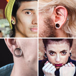 29PC Gauges Kit Ear Aftercare Jojoba Oil Wax 12G-0G Multicolor Steel Tunnel Plugs Tapers - BodyJ4you