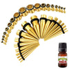 29PC Gauges Kit Ear Aftercare Jojoba Oil Wax 12G-0G Multicolor Steel Tunnel Plugs Tapers - BodyJ4you