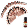 29PC Gauges Kit Ear Aftercare Jojoba Oil Wax 12G-0G Multicolor Steel Tunnel Plugs Tapers - BodyJ4you