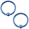 2PC Ball Closure Ring Blue Steel 14G-20G BCR Nose Nipple Tragus Lip - BodyJ4you