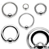 2PC Ball Closure Ring Goldtone Steel 14G-20G BCR Nose Nipple Tragus Lip - BodyJ4you