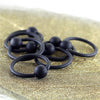 2PC Ball Closure Ring Matte Black Steel 10G-20G BCR Nose Nipple Tragus Lip - BodyJ4you