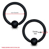 2PC Ball Closure Ring Matte Black Steel 10G-20G BCR Nose Nipple Tragus Lip - BodyJ4you