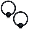 2PC Ball Closure Ring Matte Black Steel 10G-20G BCR Nose Nipple Tragus Lip - BodyJ4you