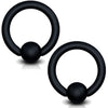 2PC Ball Closure Ring Matte Black Steel 10G-20G BCR Nose Nipple Tragus Lip - BodyJ4you