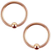 2PC Ball Closure Ring Rose Goldtone Steel 16G-20G BCR Nose Nipple Tragus Lip - BodyJ4you
