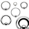 2PC Ball Closure Ring Rose Goldtone Steel 16G-20G BCR Nose Nipple Tragus Lip - BodyJ4you